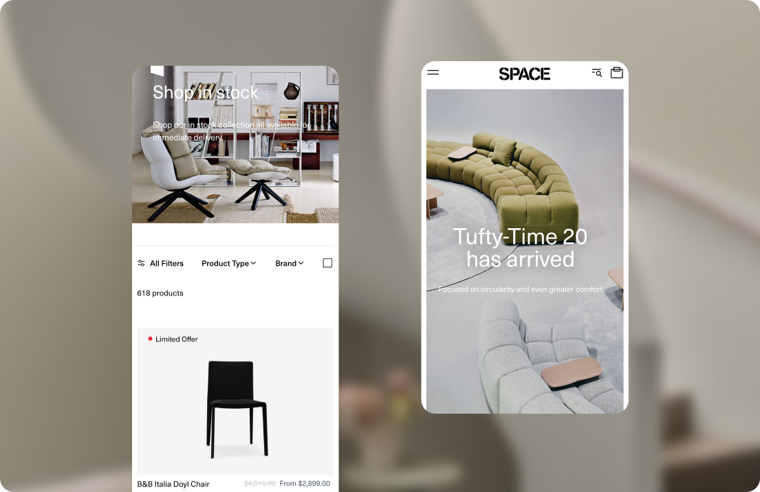 Space Furniture product detail experience